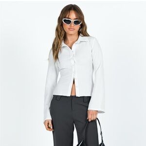 White Pinstripe Top from Princess Polly